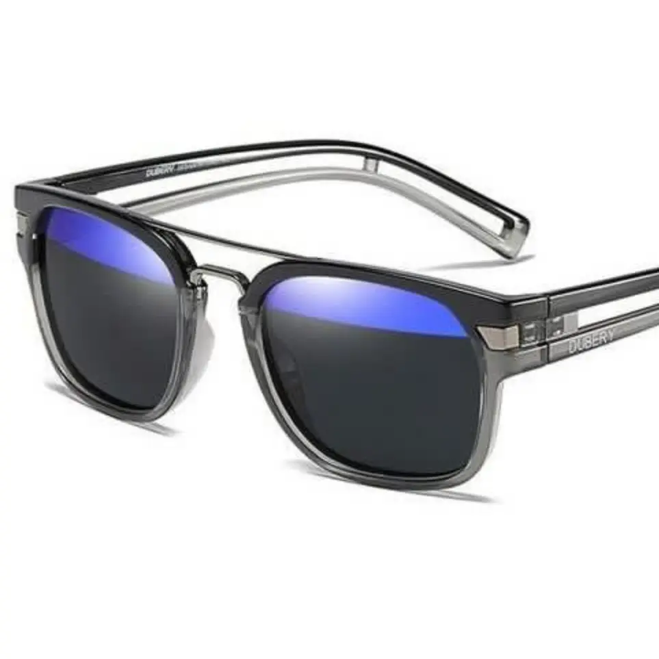 Dubery Polarized Square Sunglasses for Men and Women, Exclusive Sport Design, Reflective, Fashionable, Modern Trendy, Outdoor Sport Sunglasses, Reflective Sunglasses