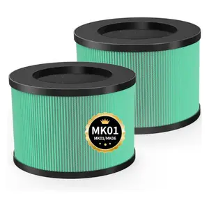 MK01 MK06 Air Filter Replacement for AROEVE MK01 MK06, FreAire HAP601, ToLife TZ-K1, Kloudi DH-JH01 Air Purifier Filter, 2 Pack, Green