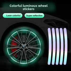Reflective stickers for bicycles, glow-in-the-dark stickers, light-up stickers for night riding, reflective strips, night riding accessories, wheel stickers, children's balance bikes.