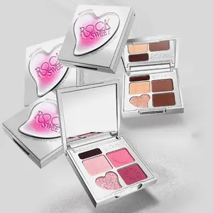 Rock Sweet Five Color Eyeshadow Highly Pigmented Palette, Matte Earth Tone Waterproof, Four Shimmer Shades, Long-Lasting, Suitable for Beginners