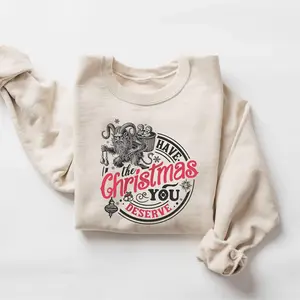 Krampus Christmas Sweatshirt, Sarcastic Funny Christmas Krampusnacht, Spooky Christmas Crewneck, Dark Horror Xmas, Dark Humor Sweater