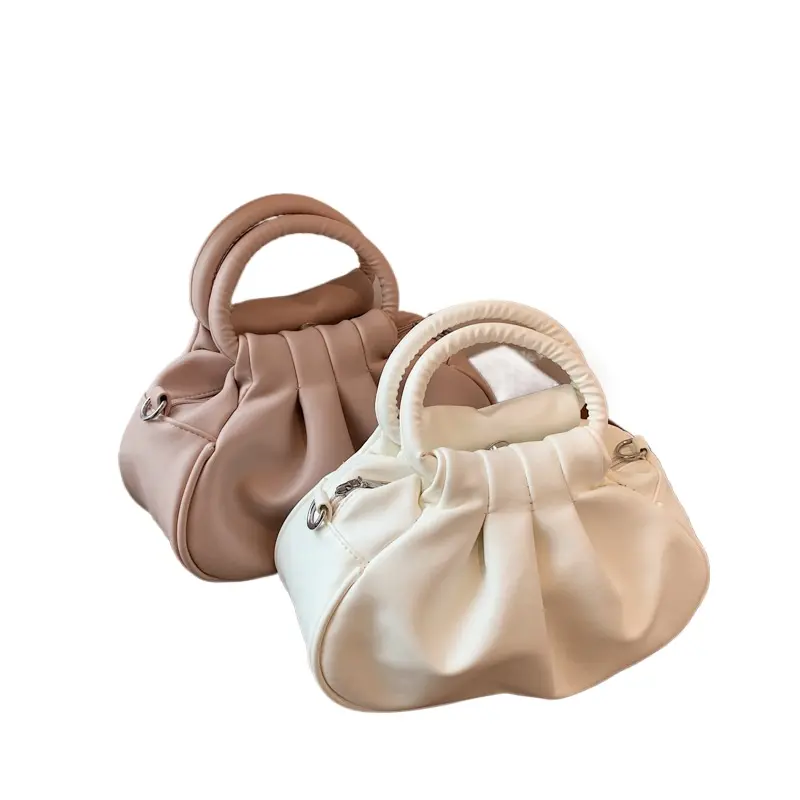 "Stylish New Women's Handbag - Korean Retro Solid Color Cloud Pleated Bag - Must-Have Versatile Crossbody and Shoulder Purse!"