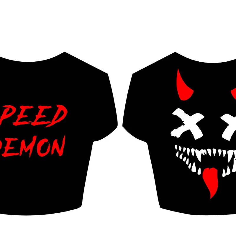 Speed Demon Crop Top- Bright Red Cropped Graphic