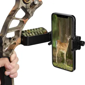 Phone Holder for Compound Bow Phone Mount Holder Arrow Bracket for Archery Hunting Photos and Video Moment Recorder