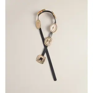 Vintage Western Charm Faux Leather Concho Belt