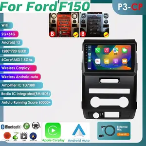 [Hizpo] Car Radio for Ford F150 P415 Raptor Manual AC 2009-2012 Android 13 Car Stereo GPS Navigator Wireless Carplay Android Auto