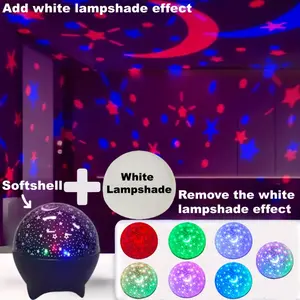 1PC RGB Colorful Star Moon Galaxy Projector Light, USB Powered Magic Ball LED Ambient Night Lamp, Romantic Starry Sky Projection Lighting, Ideal for Bedroom Living Room Home Decoration, Party Atmosphere & Festival Gifts