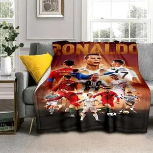Cristiano R-Ronaldo CR7 Pattern Flannel Throw Blanket,Multi-purpose Holiday Gift Blanket Warm And Soft Blankets All Seasons It is an excellent gift for children, family and friends