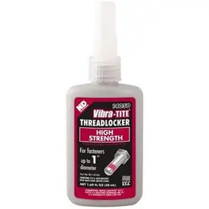 Vibra-Tite Series 140 High-Strength Red Liquid Threadlocker, 50 mL Bottle, 24 hr Full Cure Time, Hand Tool Compatible, 14050 Model, Heat Required for Removal