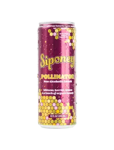 Siponey Pollinator, Non-Alcoholic Smash Cocktail, Drink Mixer, Made With All Real Ingredients, Mocktail, Ready to Drink, RTD, 6 Pack