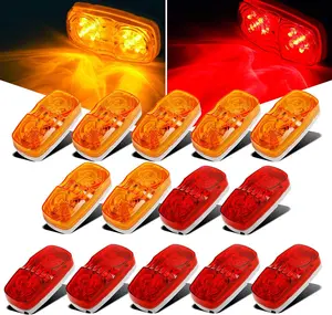 Partsam Trailer RV Marker LED Light Double Bullseye 10 Diodes Clearance Light