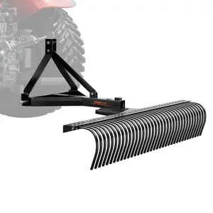 【Father's Day】VEVOR Tow Behind Dethatcher, 72-inch Tow Dethatcher with 36 Steel Tines, 3-Point Lawn Dethatcher Rake with Attachments for Tractor, Landscape Rake for Garden, Farm, Grass