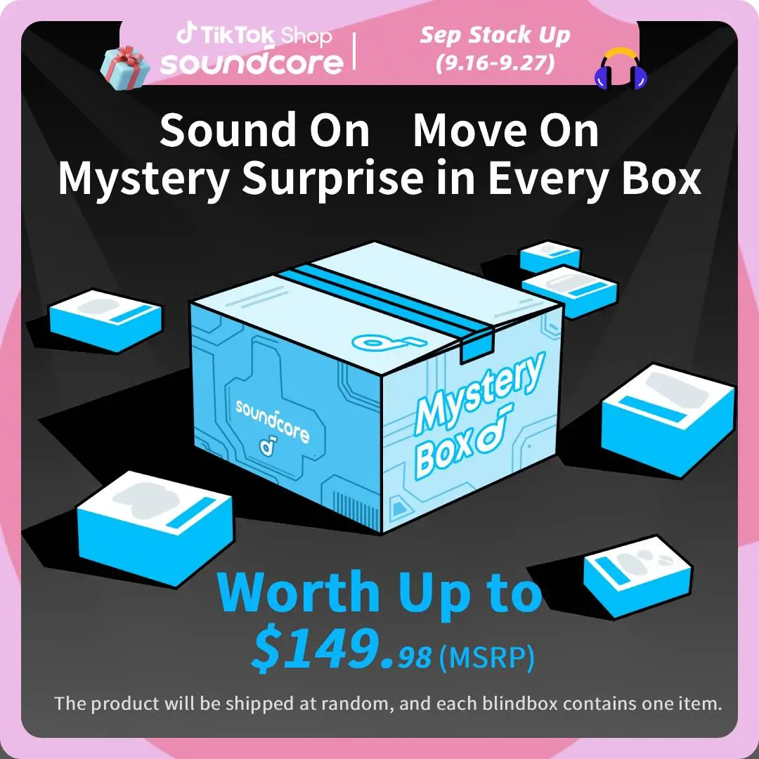soundcore Limited Blind Box Set - 1 Immersive Audio Bluetooth Speaker (20h Runtime), 1 Bluetooth Earbuds, Random Model & Color, Portable Wireless Soundbox, LED Light Silicone Music Sound System, Outdoor Unboxing Mystery Bundle #tiktokshopsummersale