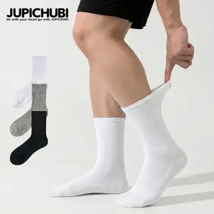 JUPICHUBI Athletic Crew Socks for Men and Women| Breathable Combed Cotton Sport Socks Size 6.5-9.5| Arch Support & Reinforced Heel| Black White Grey 3-Pair or 6-Pair Pack