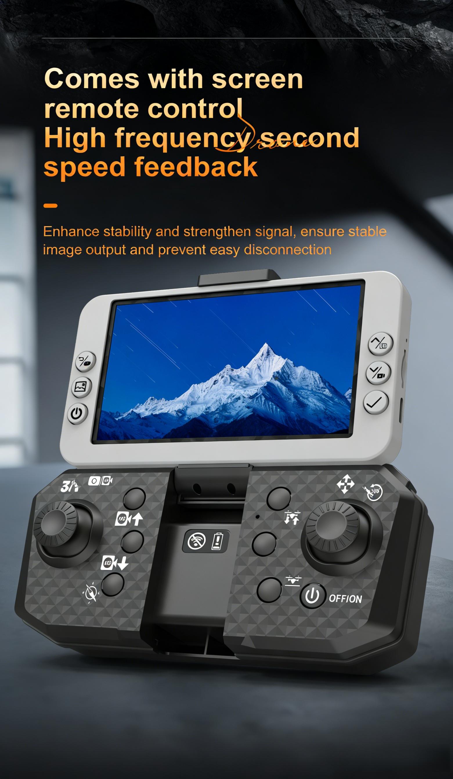 LF666PRO Drone with 4.5 inch independent dispaly  LCD Screen, Dual Camera & 50x Zoom | Optical Flow, Smart Obstacle Avoidance & Gesture Photo | RC Quadcopter for Beginners, Birthday Gift