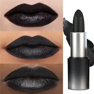 1PC Halloween Black Lipstick, Matte Lipstick, Moisturizing, Waterproof And Long-Lasting, Suitable For Vampire And Gothic Makeup, Cosplay Lipstick, Halloween Gift [Black Fridays Items]