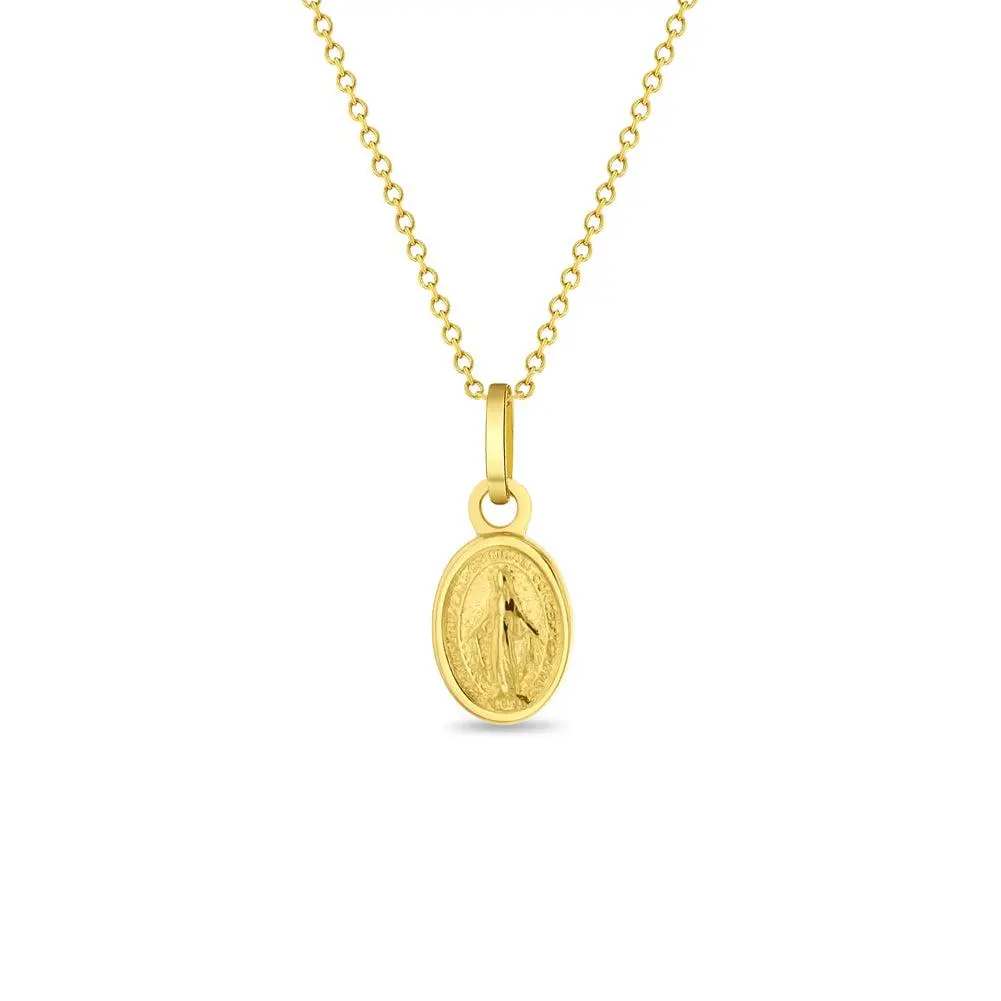 14k Gold Oval Virgin Mary Kids / Children's / Girls Pendant 14k Gold Oval Virgin Mary Kids / Children's / Girls Pendant