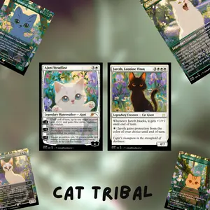 MTG Proxy 100+ Card Commander Deck Cat Tribal Competitive Swarm Trample Lords Pride Majesty Overrun Aggro Synergy Strategy Theme Ready to Play Magic Style Deck Perfect Gift for Collectors and Card Players – Premium Custom Art