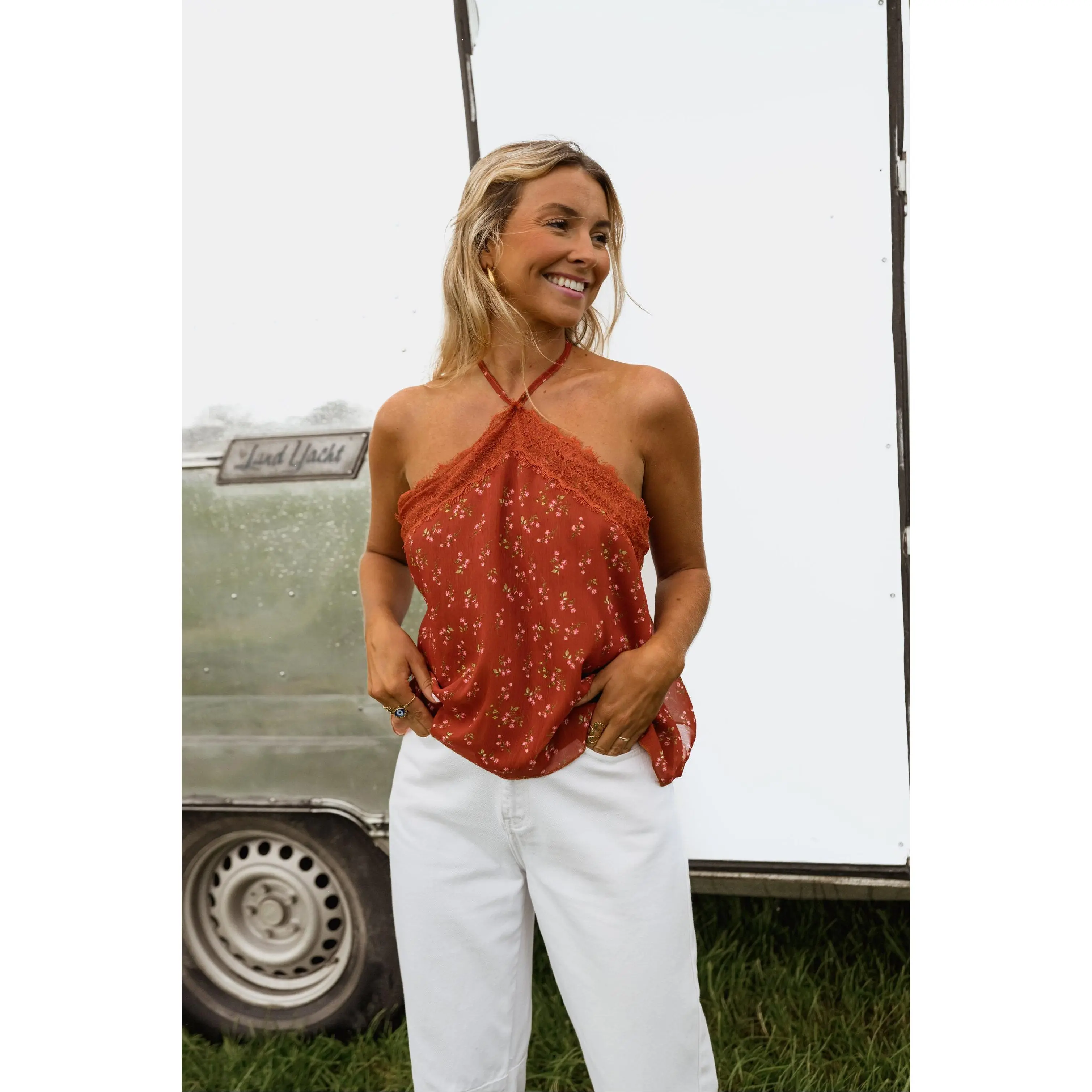 Terracotta Floral Ariane Top