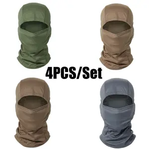 4PCS Solid Color Motorcycle Head Cover, Outdoor Dust and Sun Protection Riding Face Mask Full Balaclava Ski Balaclava