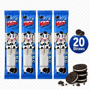 Mild Cookies and Cream Milk Flavoring Straws – 4 Packs of 5 Straws (20 Total) – Flavor Straws for Milk -  Light, Creamy Cookie Taste
