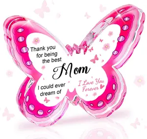 Mothers Day Gifts - Acrylic Butterfly Plaque 4.3×3.3 inch, Valentines Day Birthday Christmas Mother's Day Gifts for Mom from Daughter, Son
