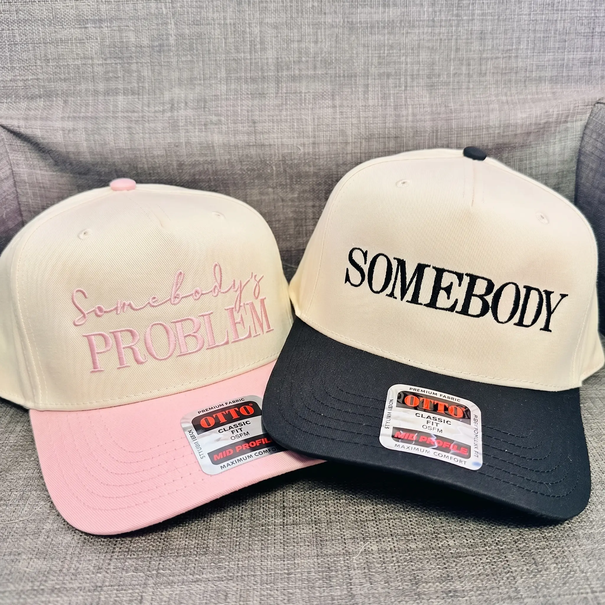 Somebody Somedodys Problem Funny Couples Hat, Vintage Americana Pop Culture Baseball Cap, Retro Humorous Relationship Aesthetic Snapback
