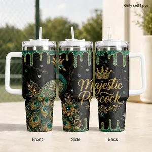 GuLuBoo Animal Crown Design 40oz Insulated Tumbler, Stainless Steel Vacuum Flasks - Leak-Resistant Travel Mug with Straw, Double Wall Vacuum Keeps Ice All Day, Portable Water Bottles for Camping, Gym& Office, Ideal Holiday Gift