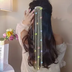 Beautiful long tassel rhinestone hairpin fashion accessory Clubwear partywear bridalwear sweet16 quincera