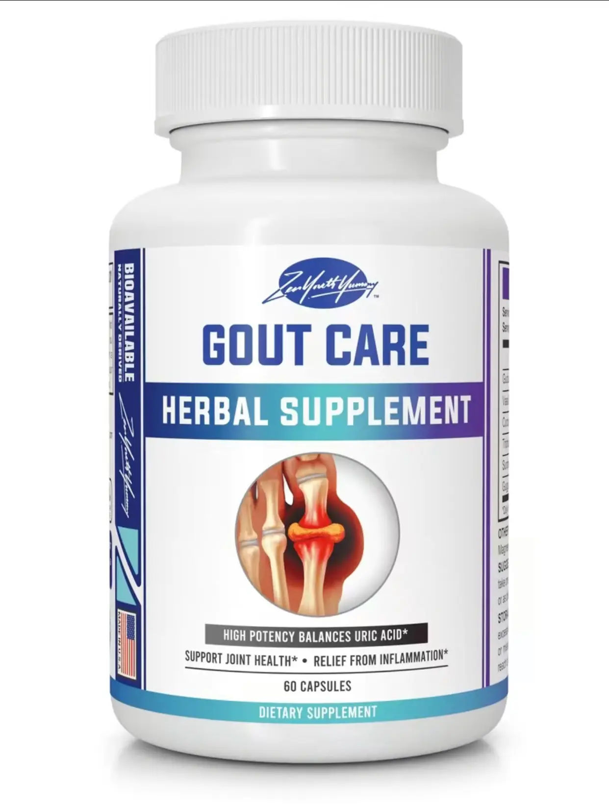 ZYY Gout Care Herbal Supplement High Potency Balances Uric Acid Support