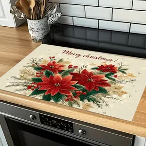 Christmas Theme Silicone Oven Mat, Absorbent Non-Slip Kitchen Heat Insulation Pad, Holiday Decor Essential, Healthy & Practical Design