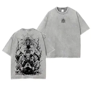 Sukuna Movie Debut Tee – Jujutsu Kaisen 2025 Anime Oversized Washed Heavy Cotton Graphic T-Shirt, Double-Sided Streetwear Top for Fans Fabric Menswear streetwear graphic tee