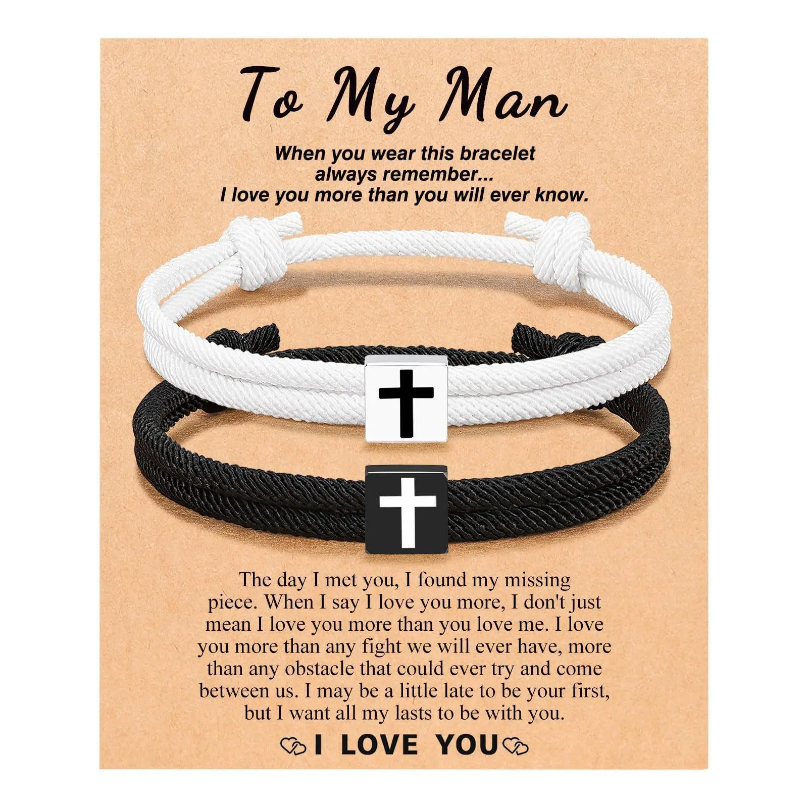 Man Card+Black and White Milan Rope Cros
