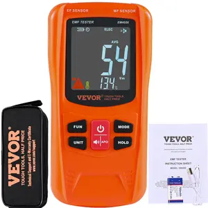 VEVOR 3-in-1 EMF Meter, 5Hz-6GHz, Handheld Rechargeable Electromagnetic Field Radiation Detector, Digital LCD EMF Tester for EF MF RF Home Inspections Outdoor Ghost Hunting 5G Cell Tower Temperature