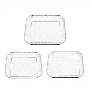3Pcs Square & Round Air Fryer Rack Set, Stainless Steel Dehydrator & Grill Rack, Universal Accessories for Air Fryer Oven