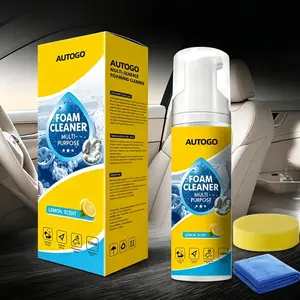 Powerful All-Purpose Foam Cleaner - Heavy-Duty Grease & Stain Remover, Multi-Enzyme Formula for Car Interior, Leather Seats, Kitchen & Bathroom, No-Rinse, Fresh Lemon Scent, Compact 150ml Spray