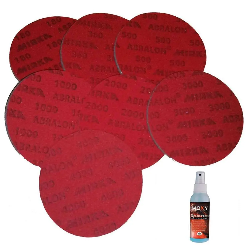 Bowlerstore Abralon Abrasive Sanding Pads - Complete Set of 7 Grits, Abrasive Disc for Bowling, Includes 180 Grit, Fabric Face for Even Scratch Finishing