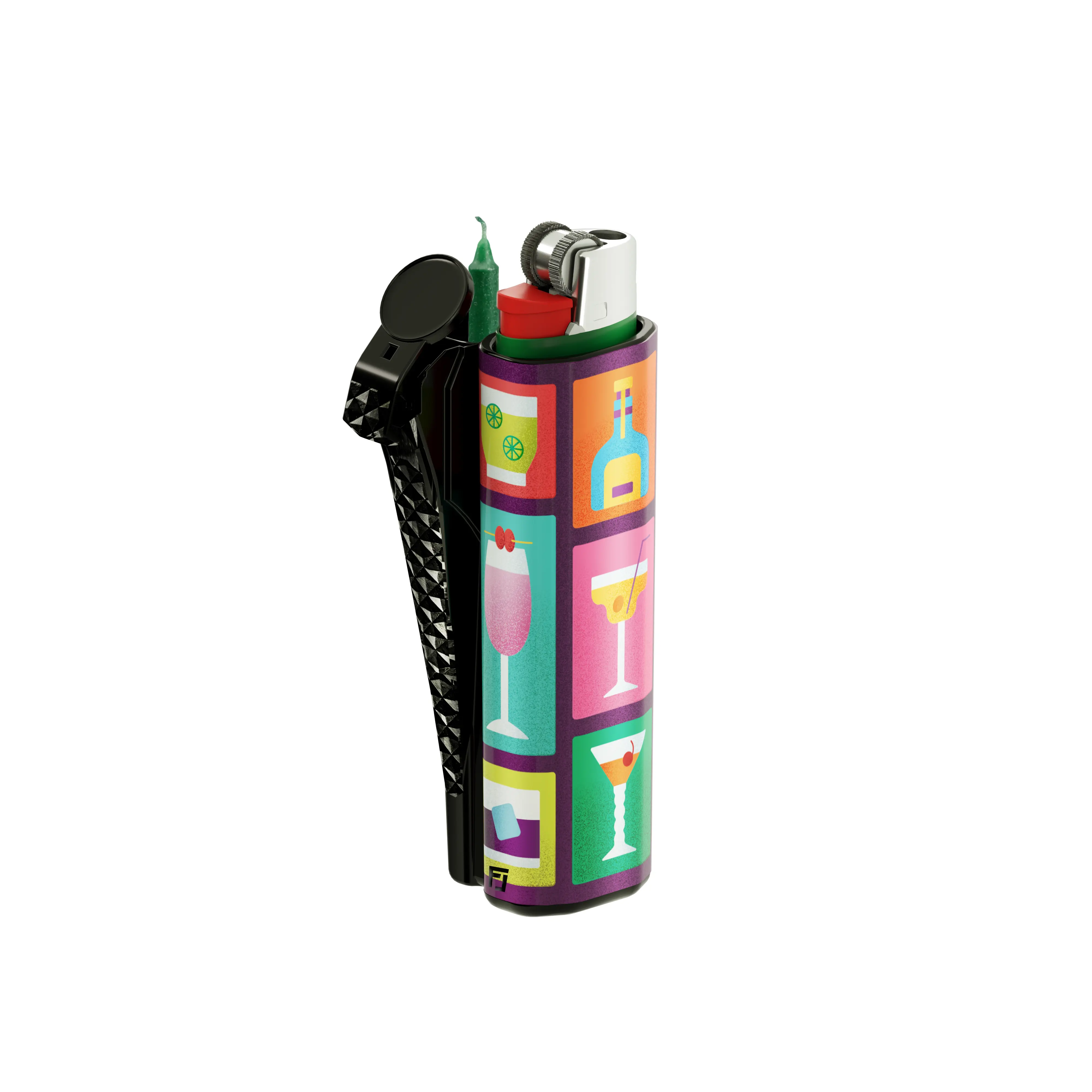 Unisex High-Durability Polymer Lighter Case - Faty Jacket Metallic Multifunctional Compact Lighter Holder, With Secure Compartment, Adult Festival Outdoors Accessory, Ideal Happy Hour Gift