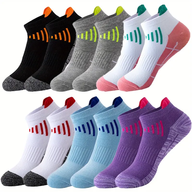 Women's 5-Pair Cotton Cushioned No-Show Running Ankle Socks, Sporty Socks for Athletic Workouts, Socks For Women