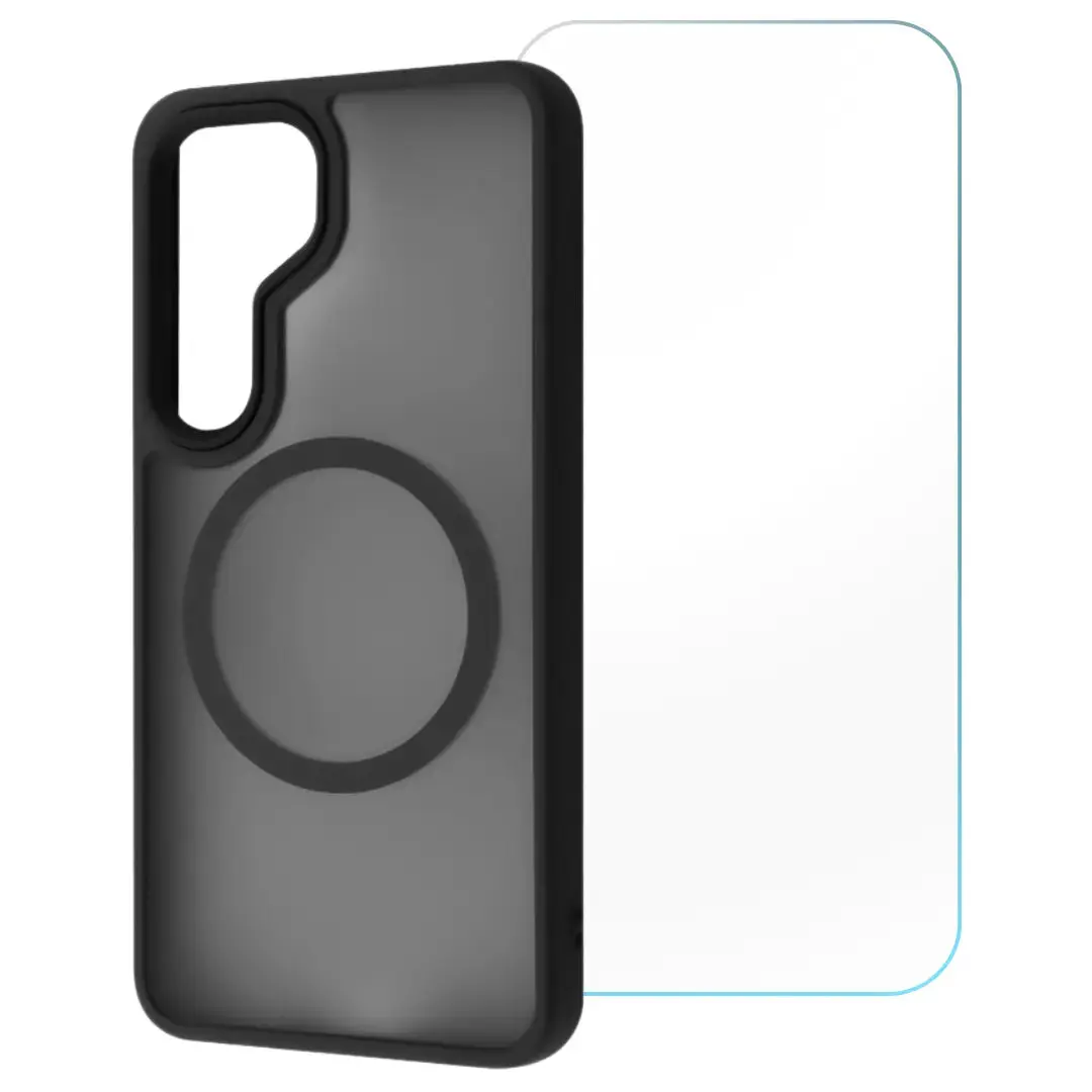 Entronix Samsung Galaxy S24 Case - [MagSafe-Compatible] Translucent Matte Cover & [1] Clear Screen Protector Protection Tempered Wireless Cellphone