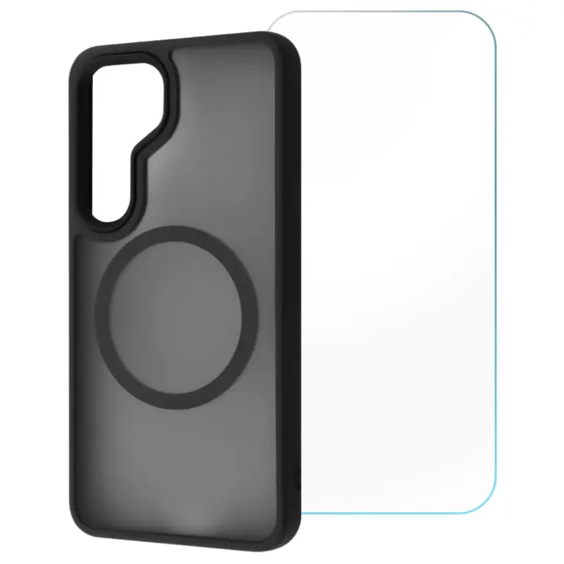 Entronix Samsung Galaxy S24 Case - [MagSafe-Compatible] Translucent Matte Cover & [1] Clear Screen Protector Protection Tempered Wireless Cellphone