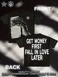 Men's & Women's Red Money Power Purple Dreams Graphic T-Shirt - 100% Cotton Oversized Streetwear Tee with Neon Money Print, Y2K Style Round Neck Short Sleeve Shirt for Casual Wear & Statement Outfits (Machine Washable) - Unisex Loose Fit