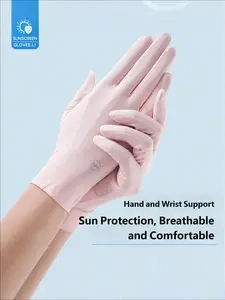 Summer Sun Protection Gloves for Women, Ice Silk Cool Breathable Outdoor Play Driving Touchscreen Cycling Gloves UV Protection