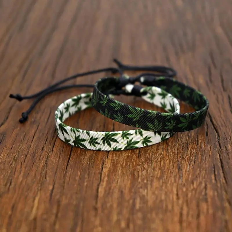 1PC Fashion Maple Leaf Braid Rope Bracelet For Women Friendship Bohemian Wristband Streetwear Jewelry Accessories