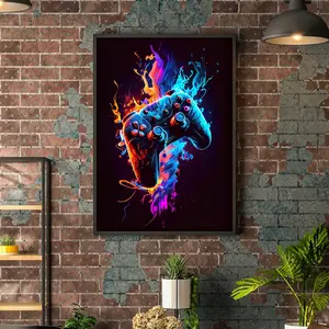 Gaming Console Poster, Video Game Wall Art Print, Game Room Decor Gamer Gift Gaming Paper. Artistic Ornaments