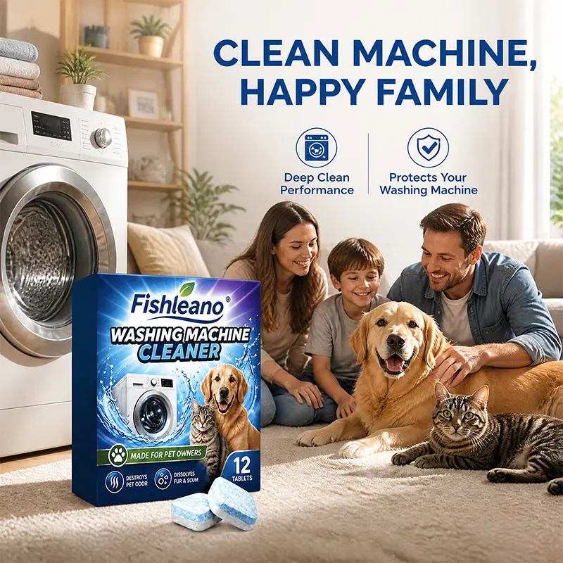 Washing Machine Cleaner Tablets 12 Pack – Deep Cleaning Tabs for Front & Top Load HE Washers – Removes Odor & Residue – Washer Cleaning Tablets for Fresh, Odor-Free Laundry