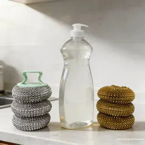 6 Pack Stainless Steel Cleaning Balls, Rust Resistant & Scratch-Free, Ideal for Kitchen Deep Cleaning, Essential Household Tool