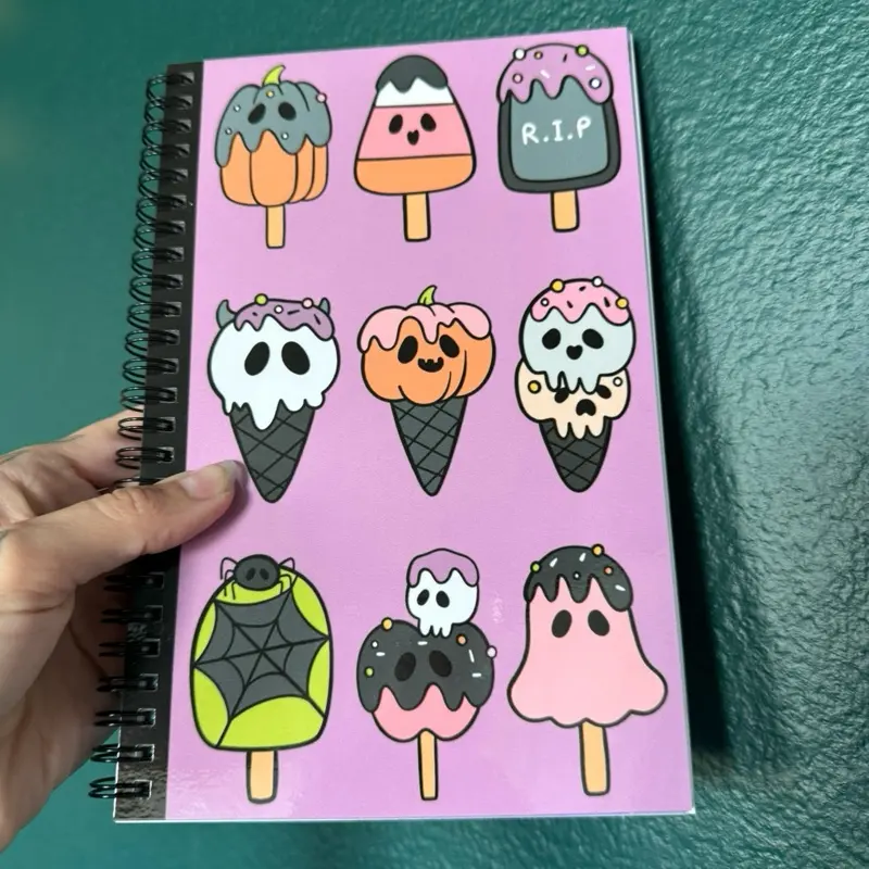 Spooky Treats handmade notebook 5.5”x8.5” wire bound
