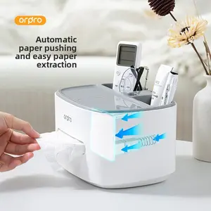 Light Luxury Desktop Tissue Box, Creative Multifunctional Storage Box for Living Room, High Appearance with Elastic Paper Holder