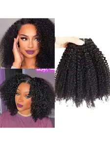 Brazilian Afro Kinky Curly Hair Bundles 1 PCS Hair Extensions Bundles Curly Silky Human Hair Weave For Women